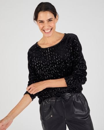 T-shirt velours et sequins