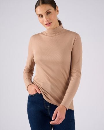 Sous-pull col montant maille côtelée Thermolactyl et soie