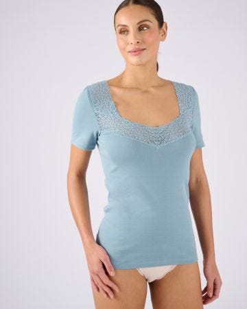 T-shirt manches courtes maille pur coton peigné