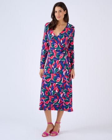 Robe maille effet cache-coeur viscose stretch