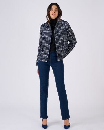 Veste en tweed avec fils brillants