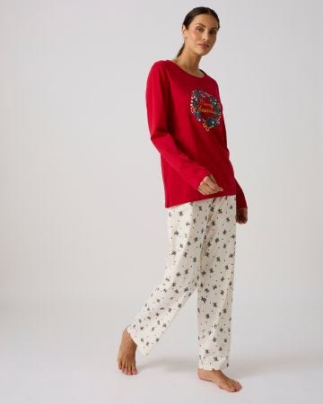 Pyjama de Noël en maille jersey pur coton peigné