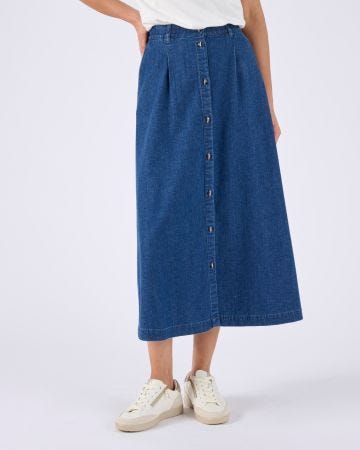 Jupe évasée boutonnée