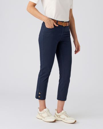 Pantalon 7/8ème fantaisie boutonnée