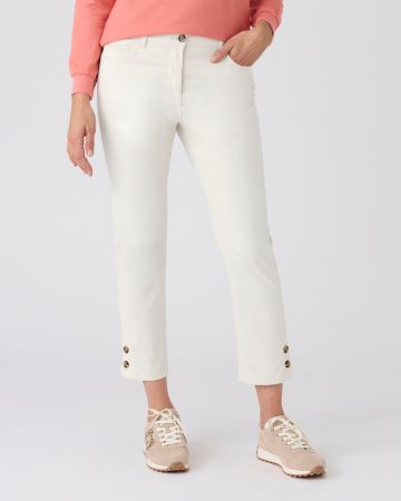 Pantalon 7/8ème fantaisie boutonnée