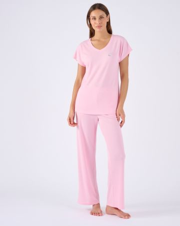 Pyjama 7/8ème en maille gaufrée