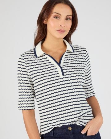 T-shirt maille pointelle, uni ou rayé