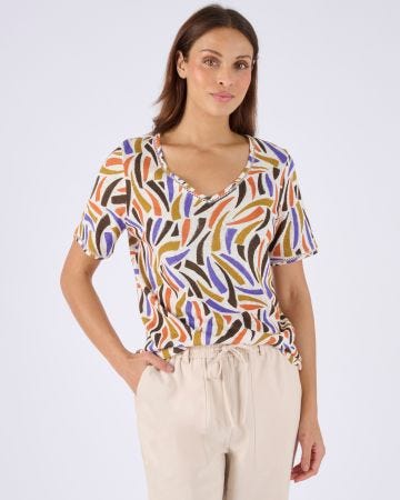 T-shirt mélange lin, détail jours échelle