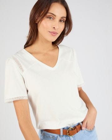 T-shirt détails dentelle