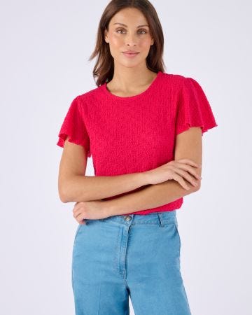 T-shirt maille jacquard reliéfée