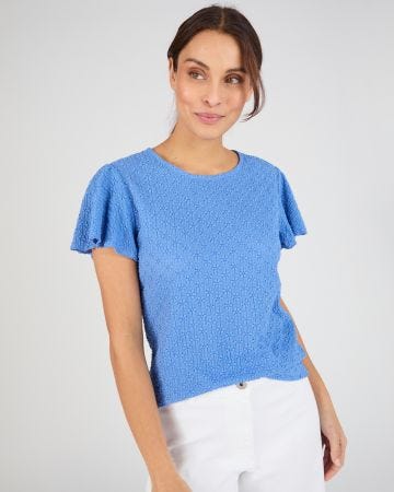 T-shirt maille jacquard reliéfée