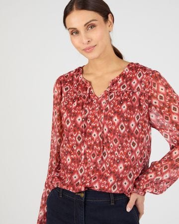 Blouse en voile imprimé