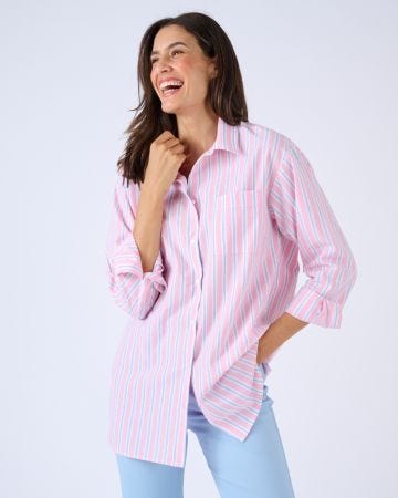 Chemise rayée en popeline