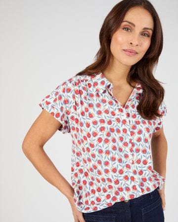 Chemisier imprimé tulipes