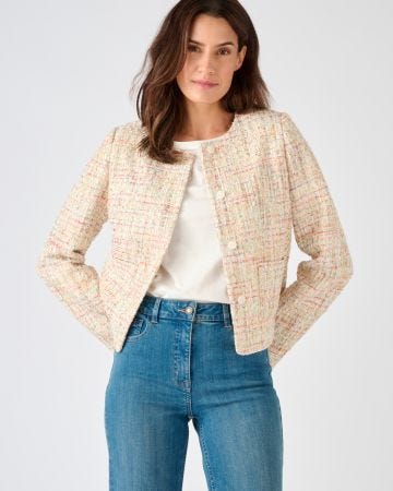 Veste effet tweed fils brillants