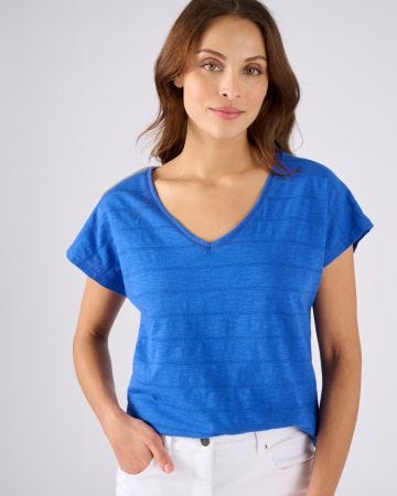T-shirt effet rayé