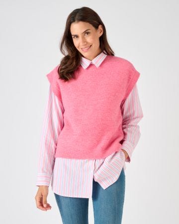 Pull sans manches toucher doux