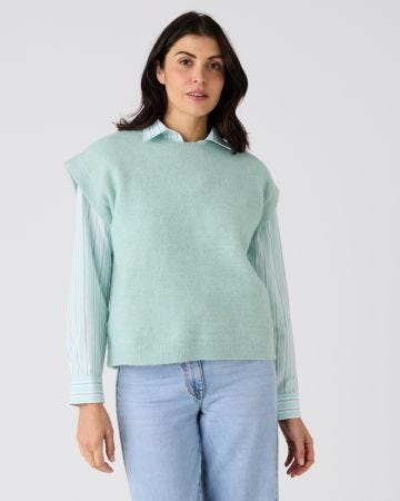 Pull sans manches toucher doux