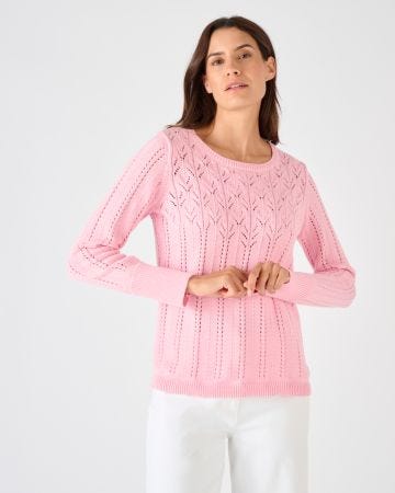 Pull jeu de maille ajourée