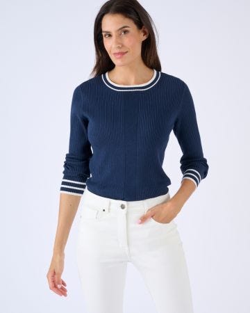 Pull côtes plates fantaisie