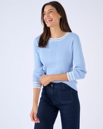 Pull côtes plates fantaisie