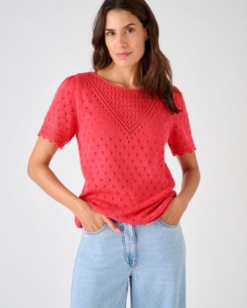 Pull jeu de maille fantaisie