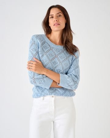 Pull ajouré fil ruban