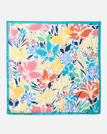 Foulard fleuri effet satiné