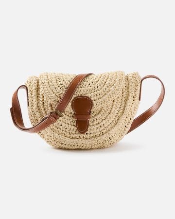 Sac besace papier tressé