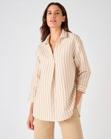 Chemisier mélange lin et viscose
