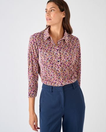 Chemisier imprimé plissé permanent