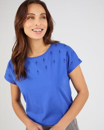 T-shirt maille jersey brodée