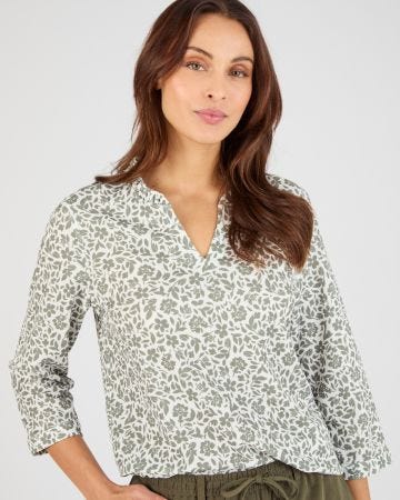 T-shirt maille texturée fleurie