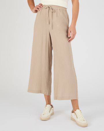 Pantacourt crépon enfilable