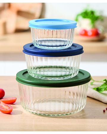 Les 3 plats multiusages en verre et leurs couvercles hermétiques