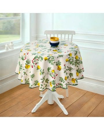 Nappe en toile cirée Citrons et cerises