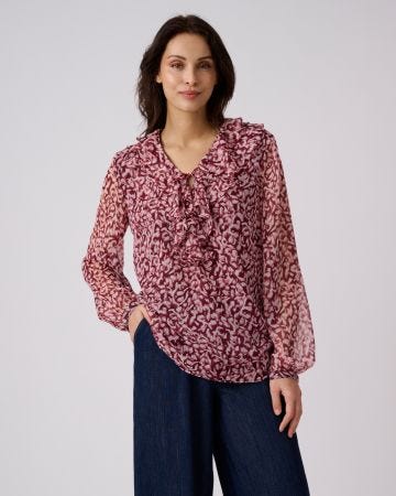 Blouse voile imprimé tachiste