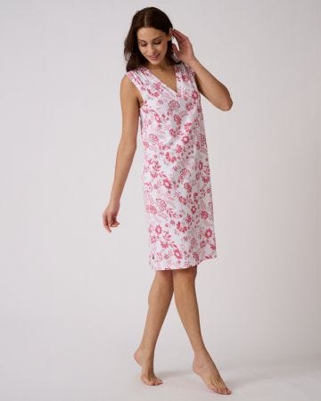 Chemise de nuit en pur coton peigné