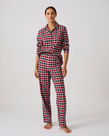 Pyjama en flanelle pur coton, femme