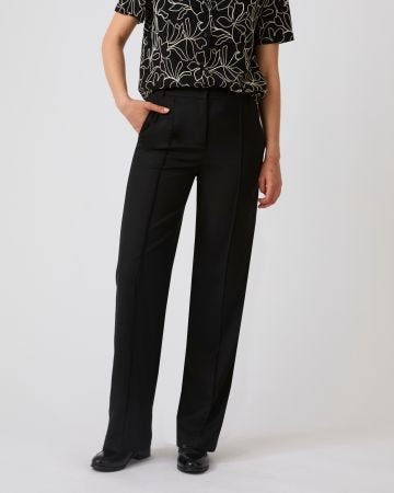 Pantalon large mélange lin
