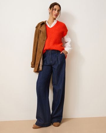Pantalon denim ample