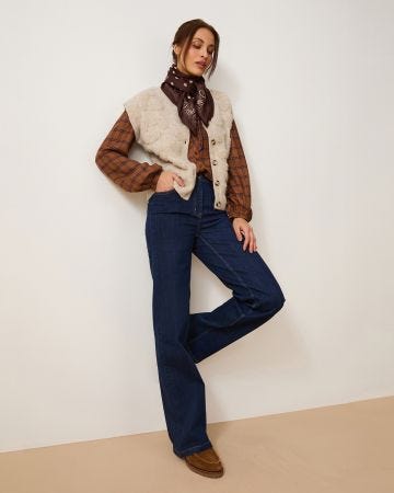 Pantalon large velours Perfect Fit by Damart