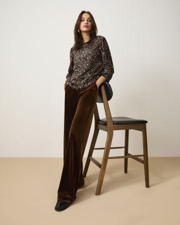 Pantalon enfilable velours brillant