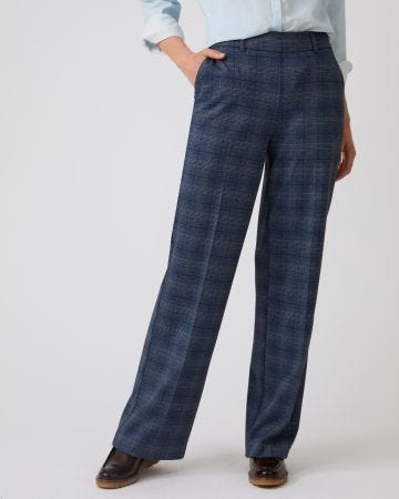 Pantalon large enfilable maille jacquard