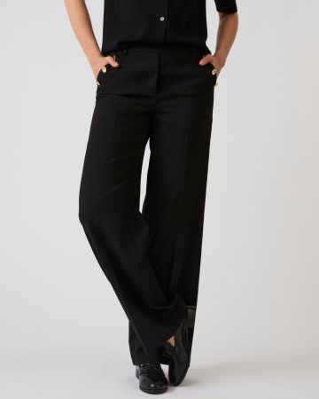 Pantalon large effet pont