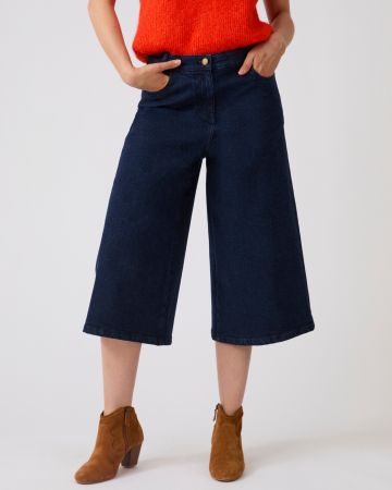 Jupe-culotte denim évasée