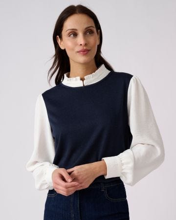 T-shirt effet 2 en 1 en maille chaude