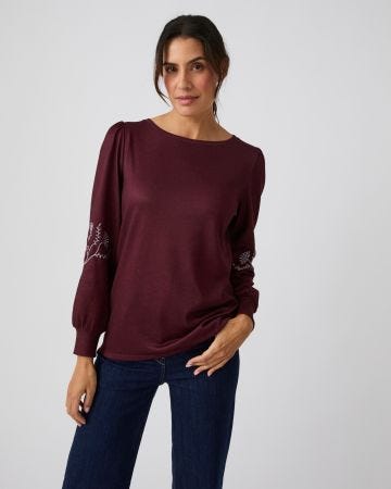 Tee-shirt manches brodées Thermolactyl maille chaude