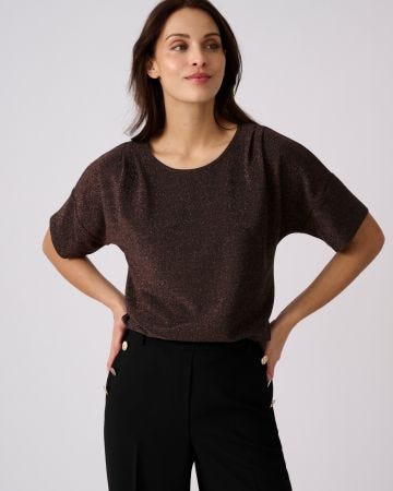 T-shirt en maille brillante