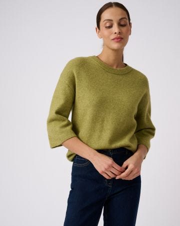 Pull mélange laine et alpaga manches larges